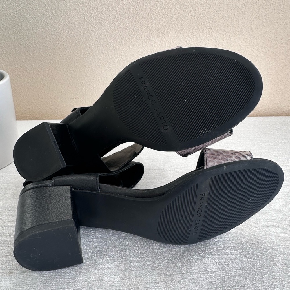 Franco Sarto Fabiola Black Snake Leather Heeled Sandals Women’s 6M - Picture 14 of 14